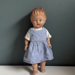 Rare 💙 Vintage 10"‎ 🍃🌸Side Glance Girl🌸🍃 Rubber Doll~ Sweet! T3